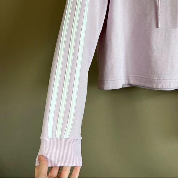 ✨ Adidas Women’s Lilac Cropped Hoodie Medium - Picture 4 of 8
